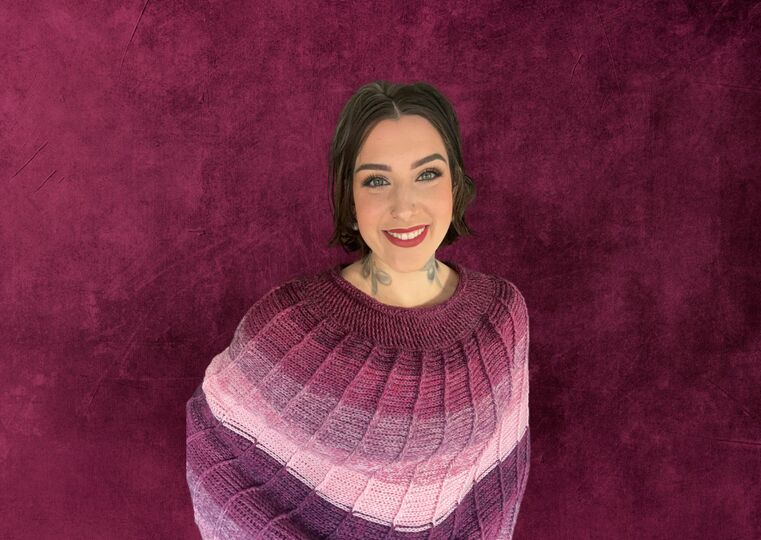 Häkelanleitung Poncho "PURPLE SUNSET"