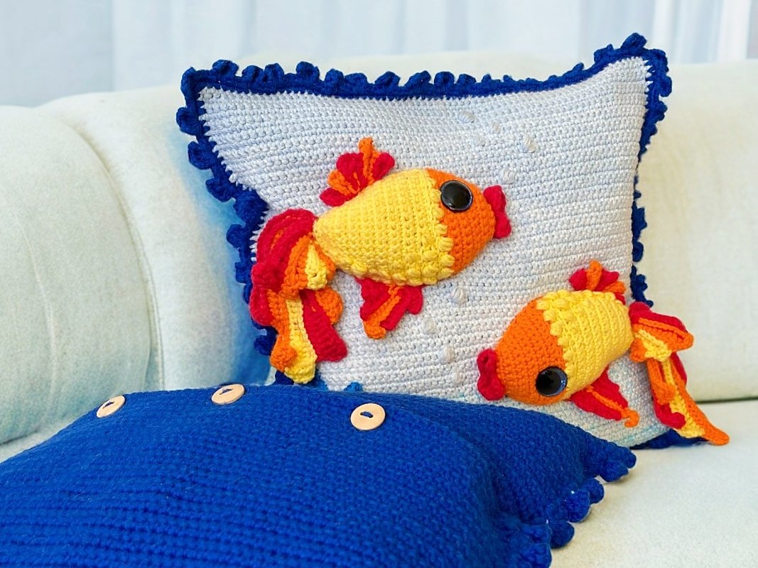 Pillowcase “Goldfish". No sew crochet pattern - Image 6