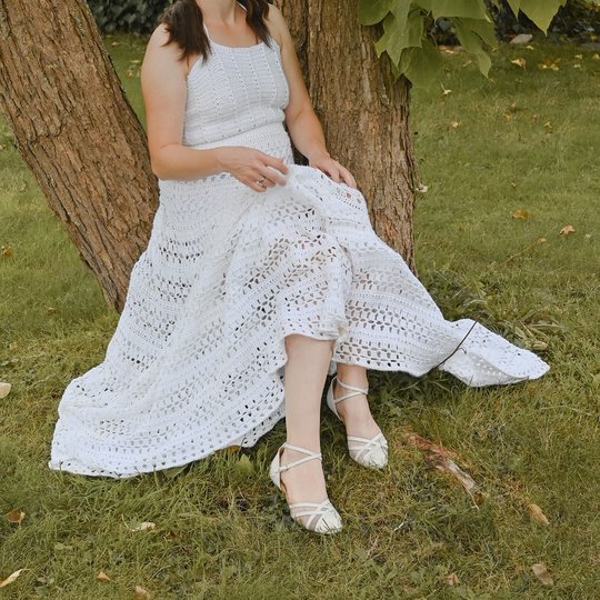 Gehäkeltes Hochzeitskleid  "Evie"