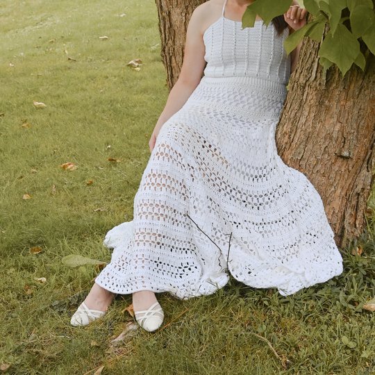 Gehäkeltes Hochzeitskleid  "Evie"