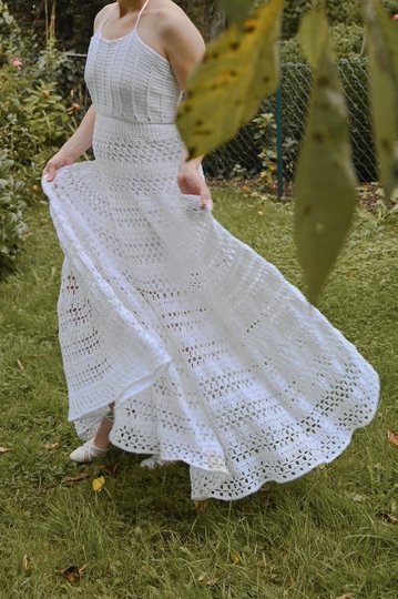 Gehäkeltes Hochzeitskleid  "Evie"