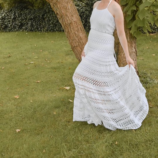 Gehäkeltes Hochzeitskleid  "Evie"