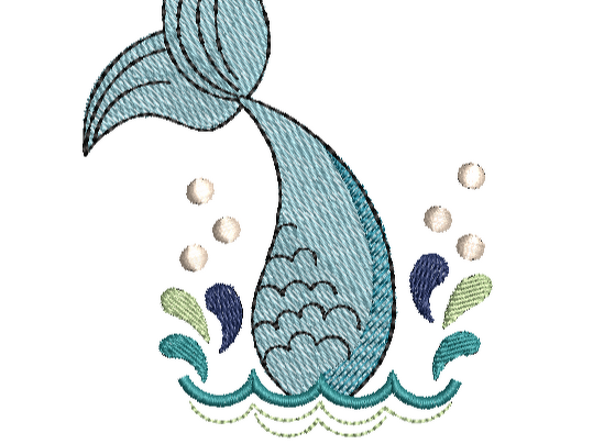 Stickdatei Meerjungfrauflosse