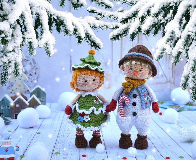 Crochet doll pattern Monica, the Christmas tree  - Christmas Ball Series