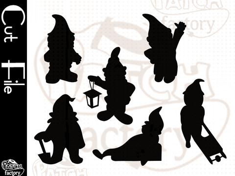 Plotterdatei, Schnittvorlage Gartenzwerge, Zwerge