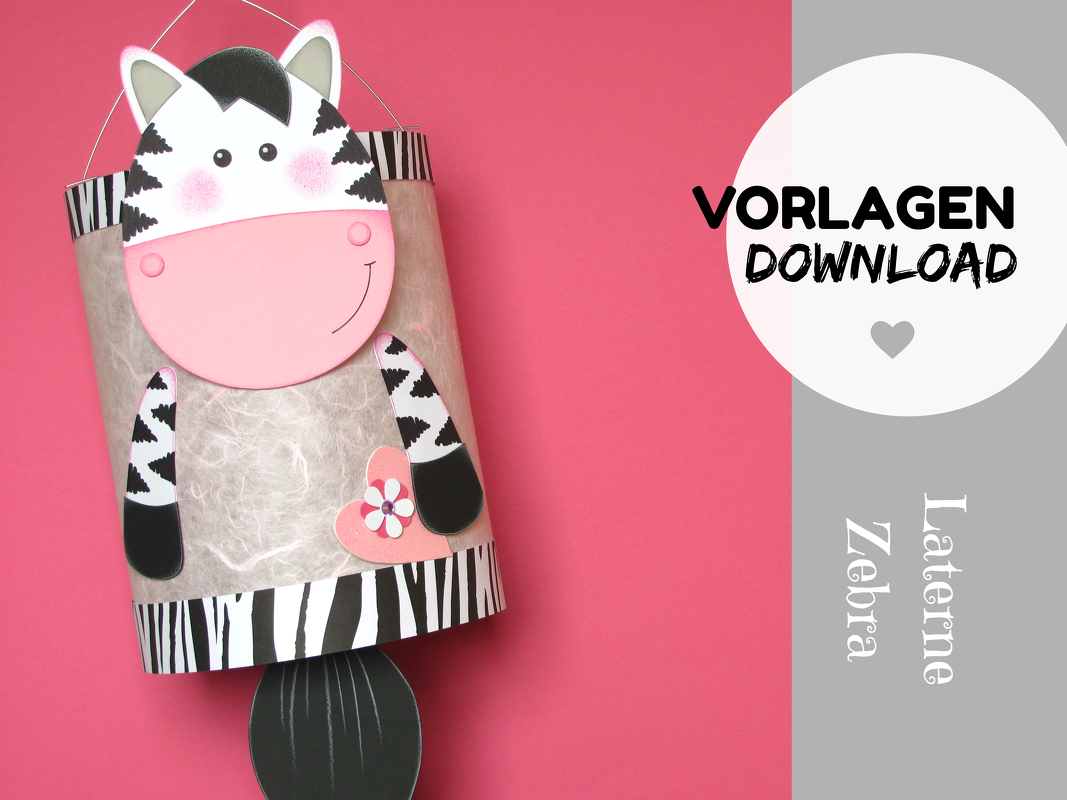 DIY Martinslaterne Zebra mit Anleitung und Vorlage