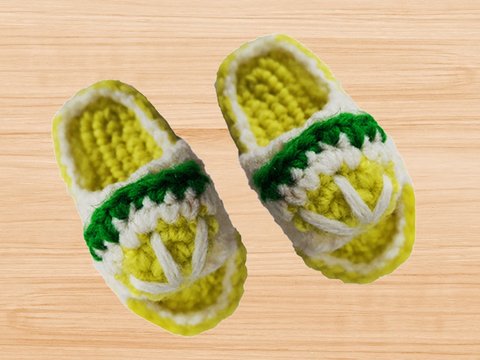 crochet lemon slippers hair clip pattern