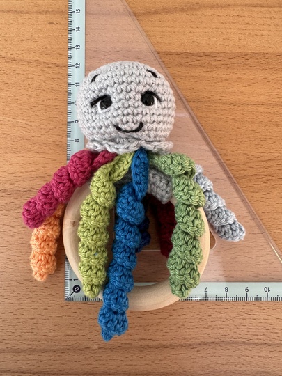 Häkelanleitung Qualle Kalle als Greifring und groß als Häkeltier