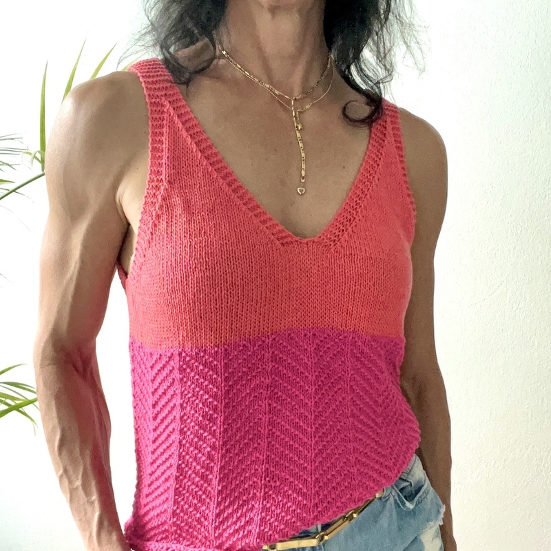 Strickanleitung –Tanktop JEN – bottom-up - ohne Naht - Gr.: S - XL - NO.275