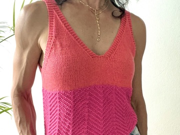Strickanleitung –Tanktop JEN – bottom-up - ohne Naht - Gr.: S - XL - NO.275