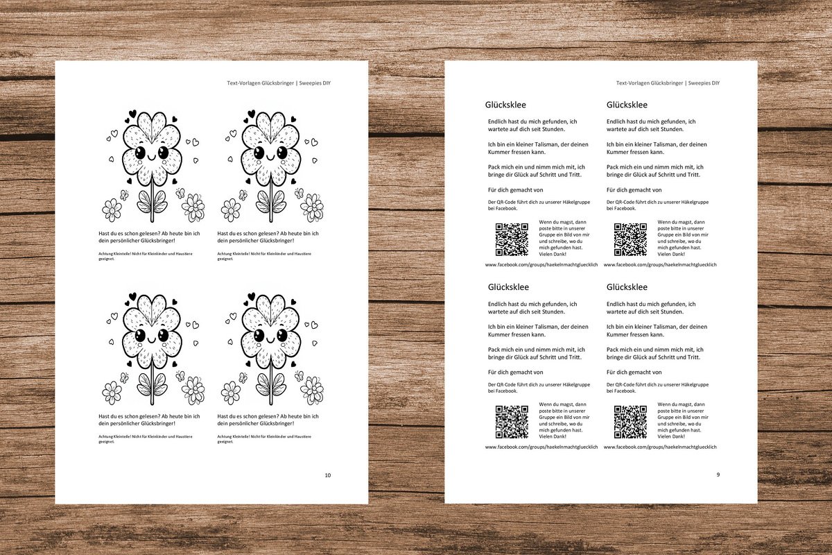 Beipackzettel für Glücksbringer, Glückswürmchen V2