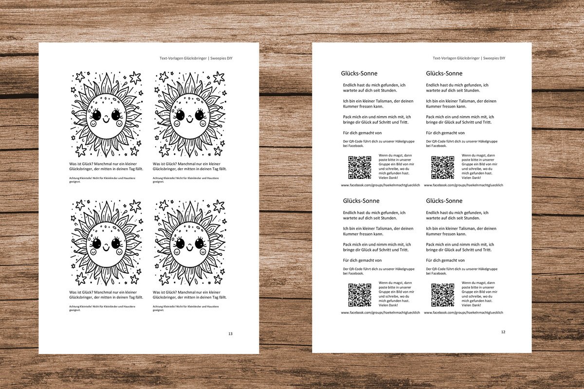 Beipackzettel für Glücksbringer, Glückswürmchen V2