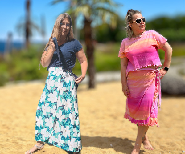 Yucca wrap skirt cut with or without ruffle