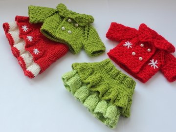 12-inch Dolls Cardigan and Skirt Knitting Pattern