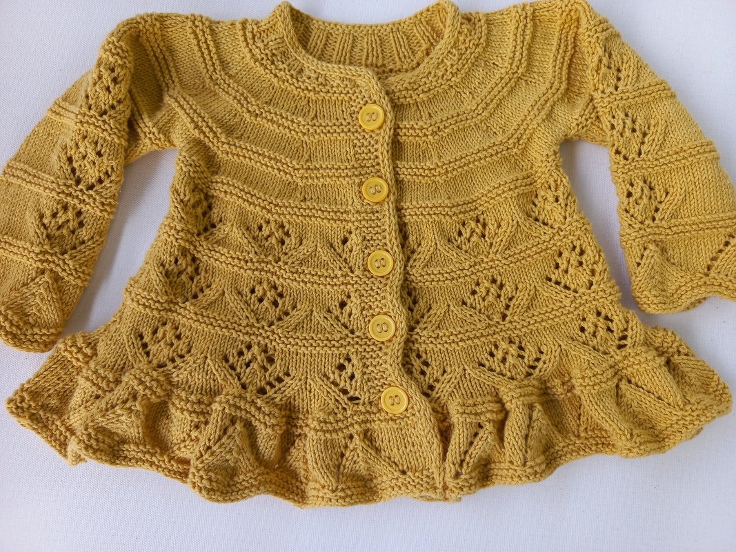 Strickanleitung Babyjacke/Mädchenjacke Gr. 62/68 ca. 4-7 M, tolles Muster