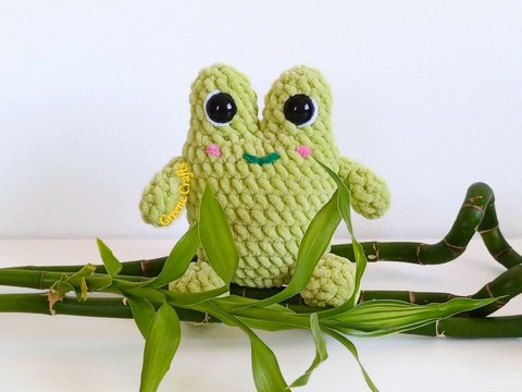 Chubby Frog Plush Toy - No Sew Crochet Pattern for Beginners