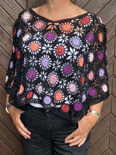 Poncho mit oder ohne Ärmel  - ein Feuerwerk - Häkelanleitung