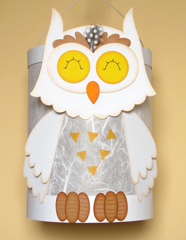 Martinslaterne Eule zum Nachbasteln mit Vorlage und Anleitung - Bild 8