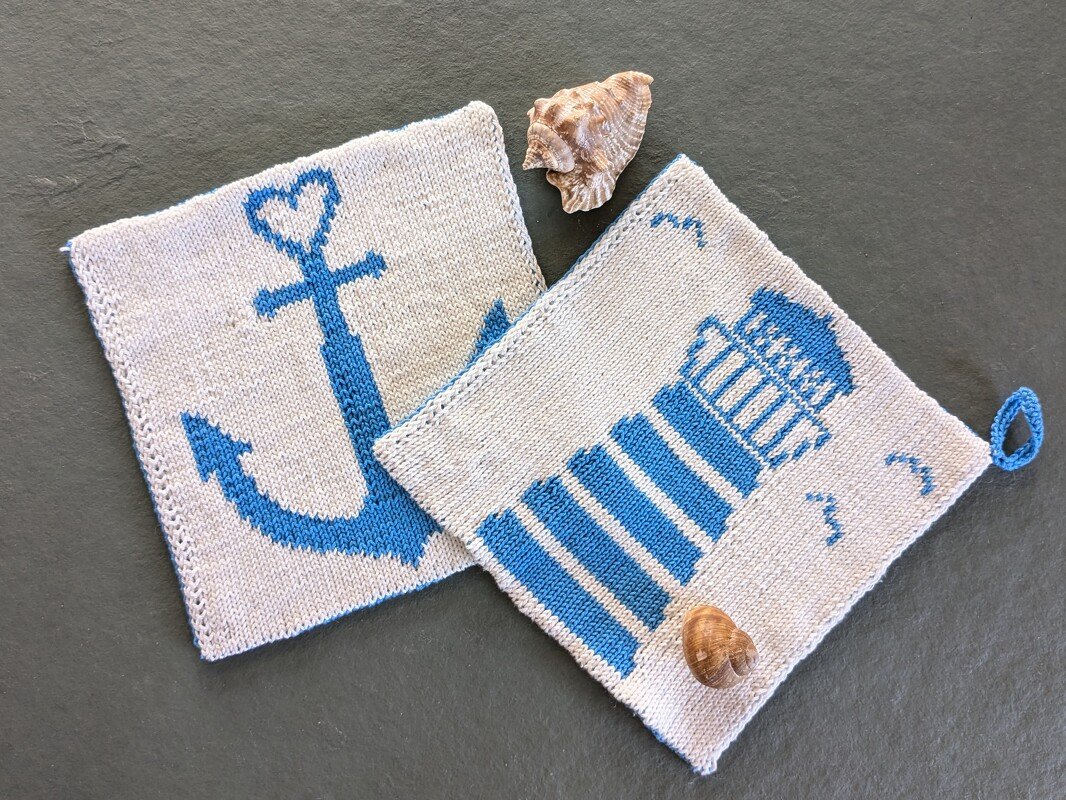 Potholders "Sea Love" - double knitting pattern - Image 6