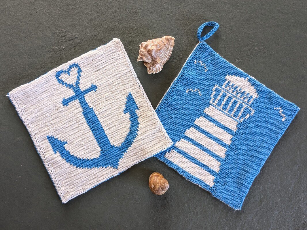 Potholders "Sea Love" - double knitting pattern - Image 3