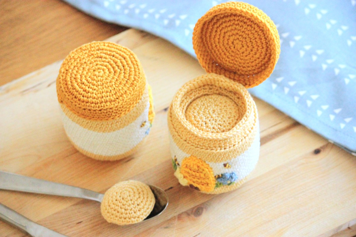 Häkelanleitung "Glas Blütenhonig, mit kleiner Portion zum Entnehmen" - Bild 2