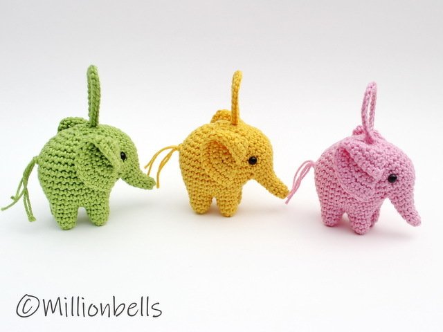 Häkelanleitung Schlüsselanhänger Elefant Taschenbäumler Anhänger Amigurumi