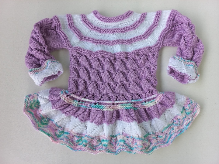 Strickanleitung Babyjacke/Mädchenjacke Gr. 68/74 ca. 5-9 M, mit Volant,