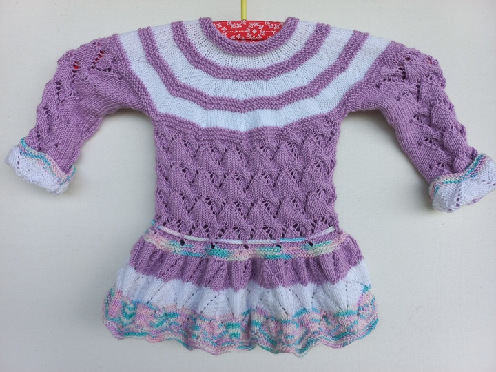 Strickanleitung Babyjacke/Mädchenjacke Gr. 68/74 ca. 5-9 M, mit Volant,