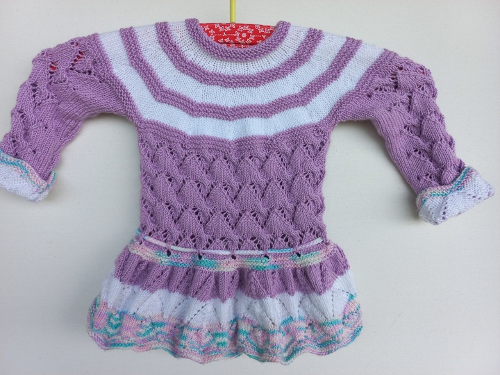 Strickanleitung Babyjacke/Mädchenjacke Gr. 68/74 ca. 5-9 M, mit Volant,