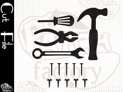 Plotterdatei, Schnittdatei Werkzeug, Hammer Zange Schrauben etc.
