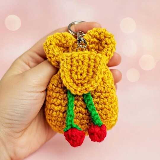 Crochet Mini Backpack Keychain Pattern – Cute DIY Bag Charm PDF + Video
