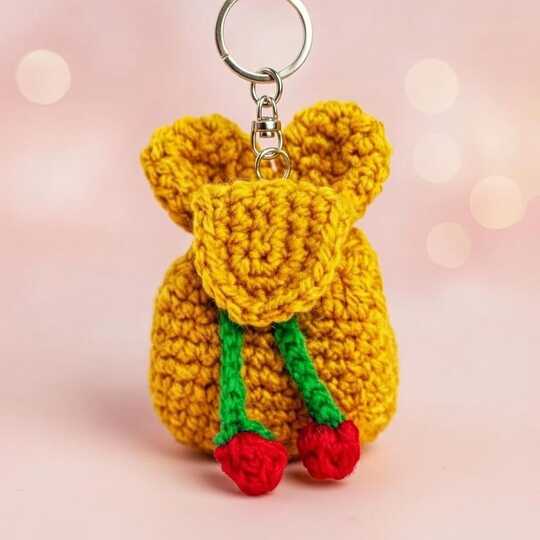 Crochet Mini Backpack Keychain Pattern – Cute DIY Bag Charm PDF + Video