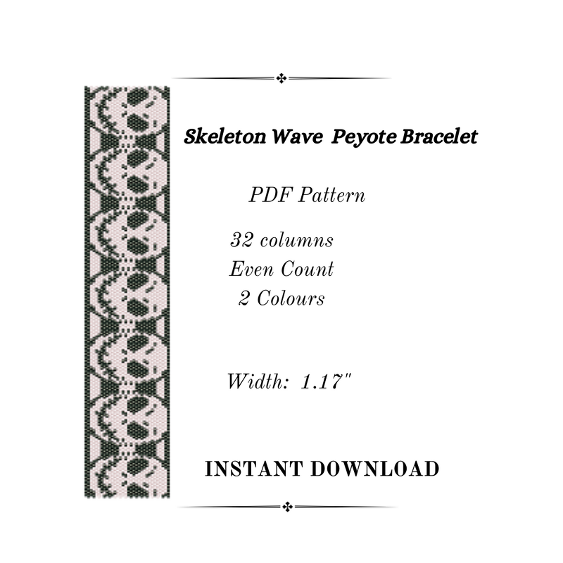 Skeleton Waves Peyote Stitch Bracelet