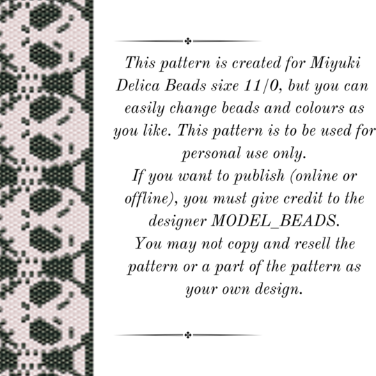 Skeleton Waves Peyote Stitch Bracelet