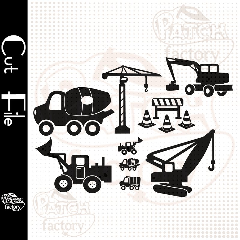 Plotterdatei, Schnittvorlage Baustelle, Bagger, Kran, Lastwagen etc. - Bild 2