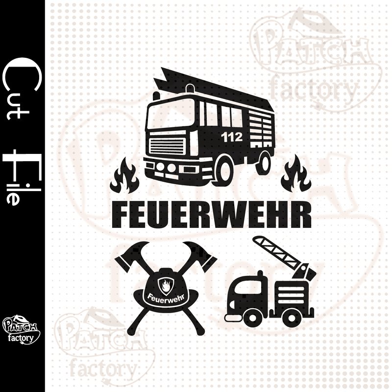 Plotterdatei, Schnittvorlage Feuerwehr, Feuerwehrauto