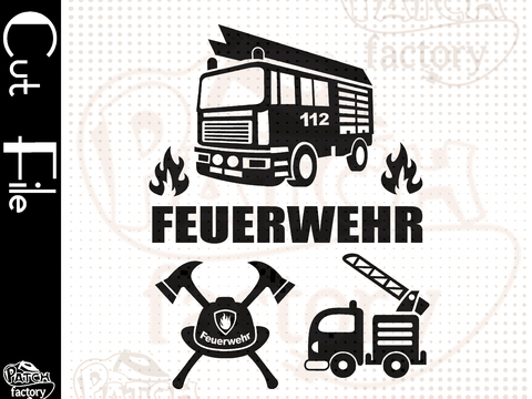 Plotterdatei, Schnittvorlage Feuerwehr, Feuerwehrauto