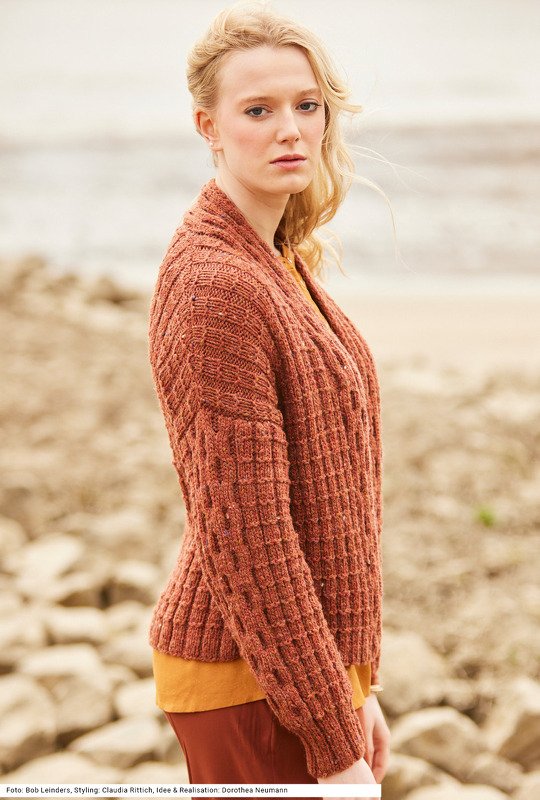 Jacke mit Schalkragen in Braun - Bild 5