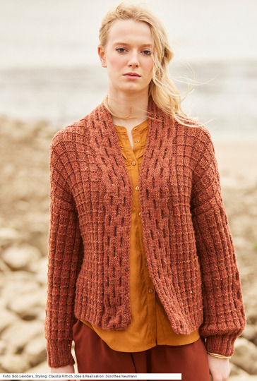 Jacke mit Schalkragen in Braun