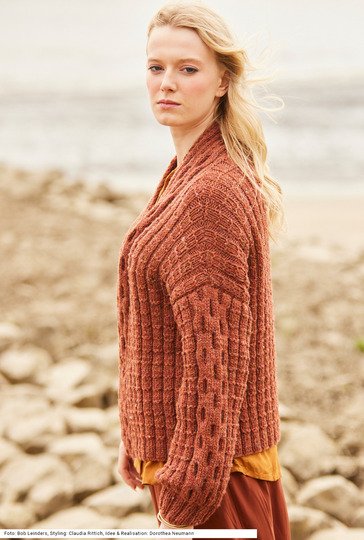 Jacke mit Schalkragen in Braun