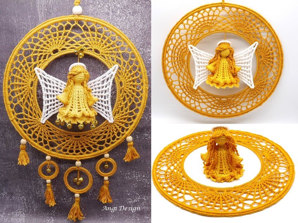 Häkelanleitung Engel auf Ringen / Schutzengel Mandala