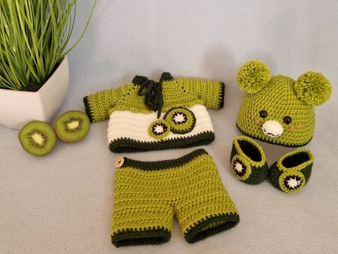 Puppenkleidung für Kiwijunge Kauri, Häkelanleitung