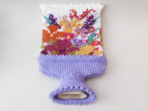 Bouquet Hot Water Bottle Cover Knitting Pattern