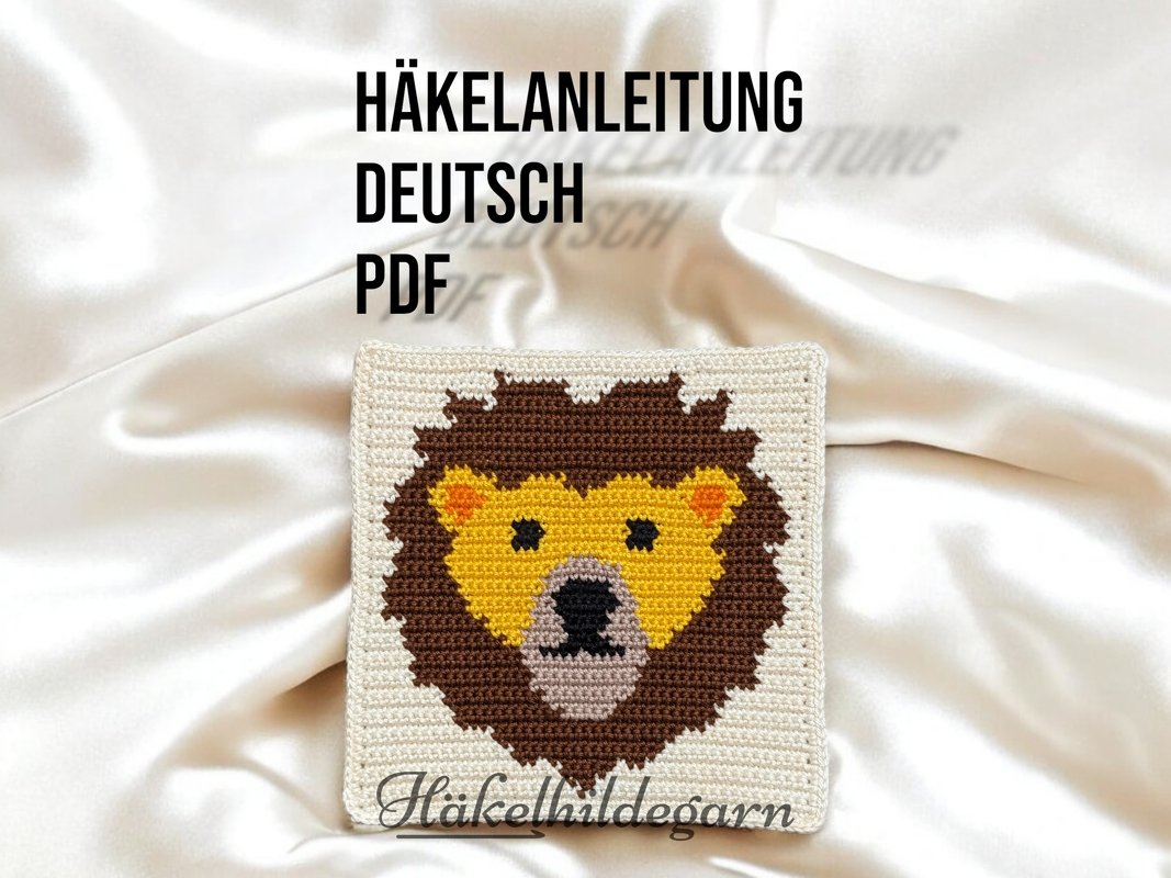 Löwe auf Quadrat zur Herstellung von Decken, Kissen und vielem mehr