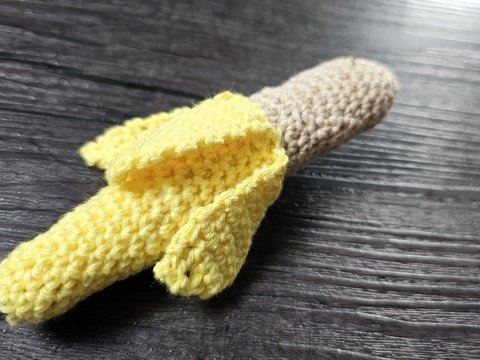 Mini Banane geschält  Häkelanleitung