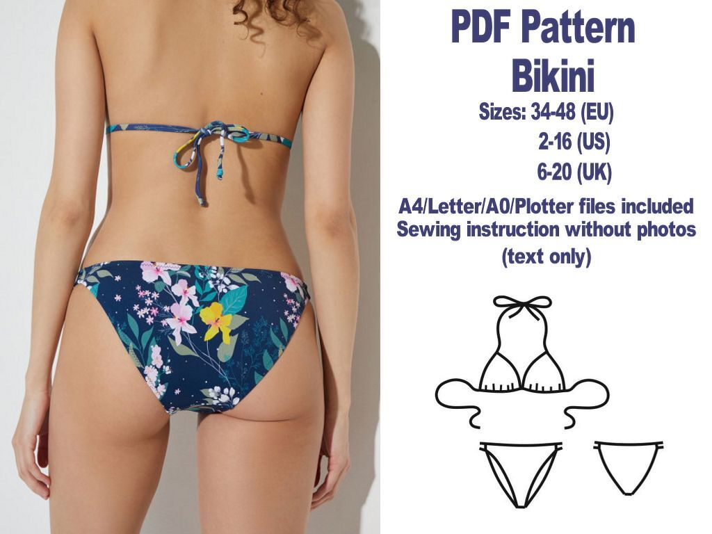 Bikini Sewing Pattern PDF Swimsuit Pattern Bathing Suits Sewing Patterns - Image 2