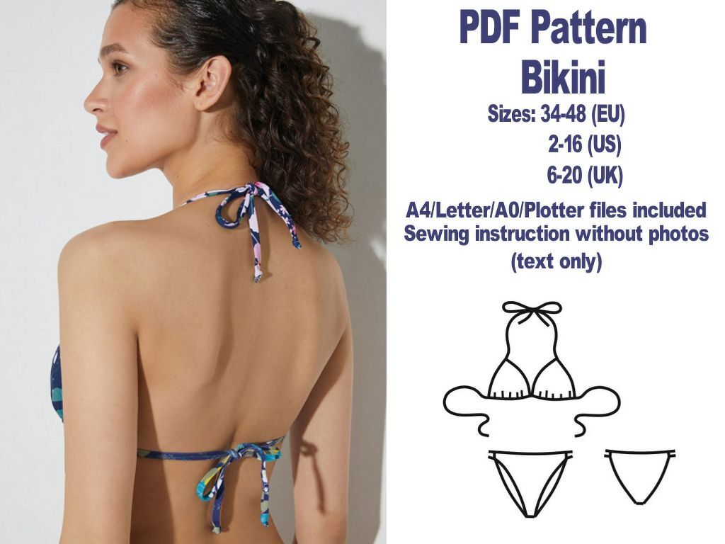 Bikini Sewing Pattern PDF Swimsuit Pattern Bathing Suits Sewing Patterns - Image 5