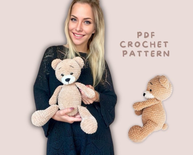 Häkelanleitung: Teddybär | 36cm