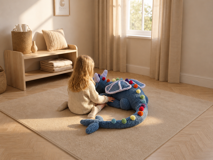 Crochet Pattern: Giant rainbow dragon | 1 Pattern - 2 Giant Sizes