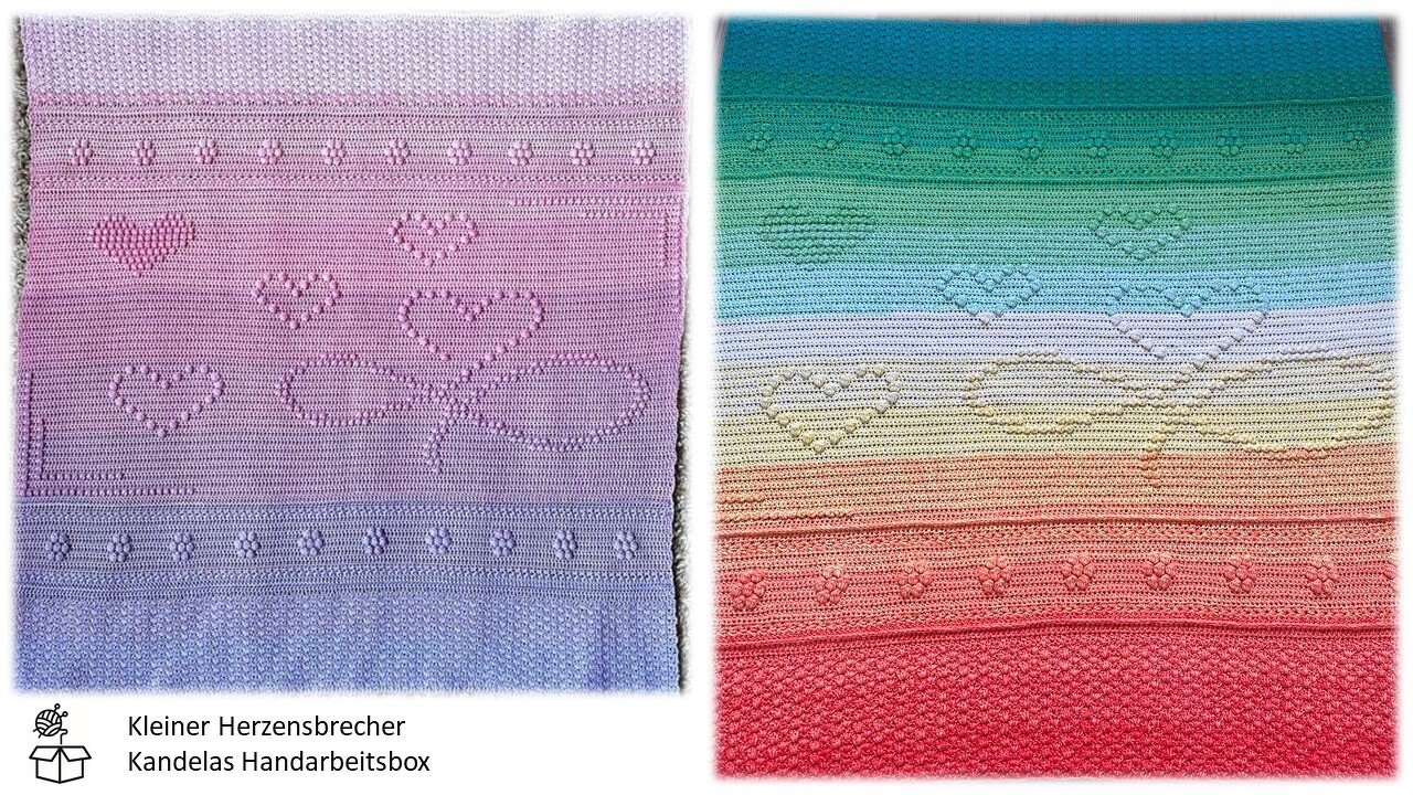 Babydecke Kleiner Herzensbrecher mit Herzmuster in Reihen Decke Geschenk